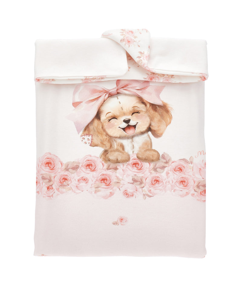 Baby Girls White Puppy Blanket