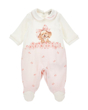 
  
    Monnalisa
  
 Baby Girls White/Pink Puppy Onesie