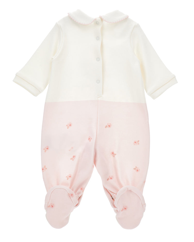 Baby Girls White/Pink Puppy Onesie