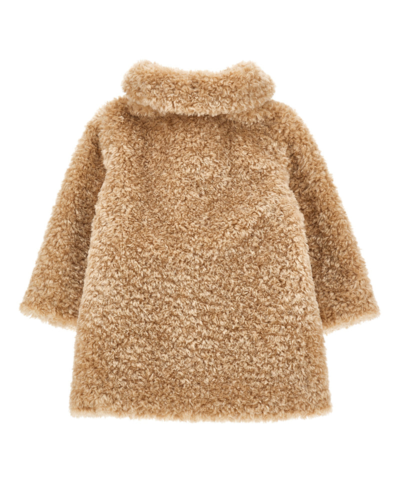 Baby Girls Beige Teddy Coat