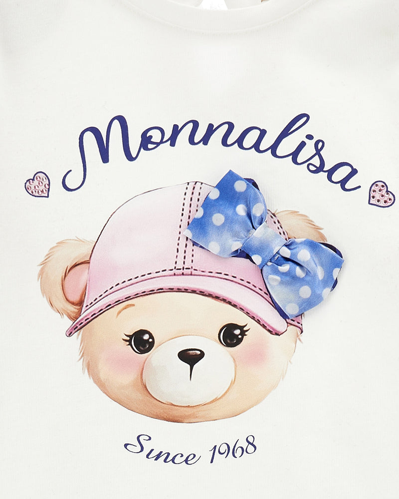 Baby Girls White Bear Top