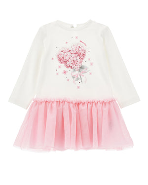 
  
    Monnalisa
  
 Baby Girls White/Pink Jersey Dress