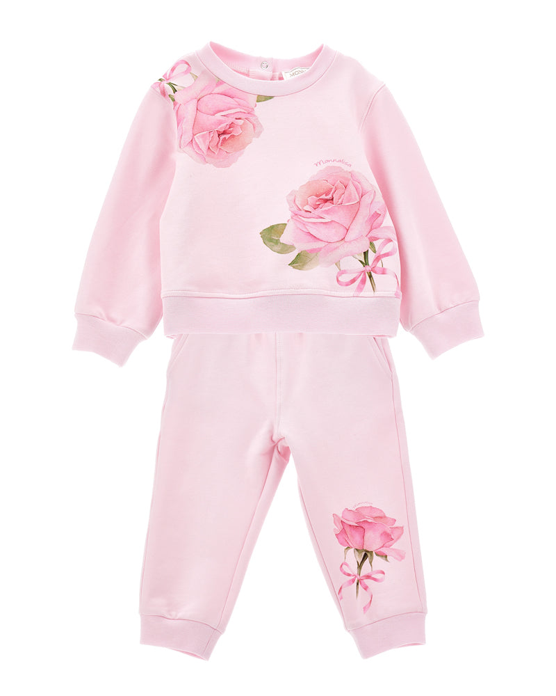 Baby Girls Pink Floral Tracksuit