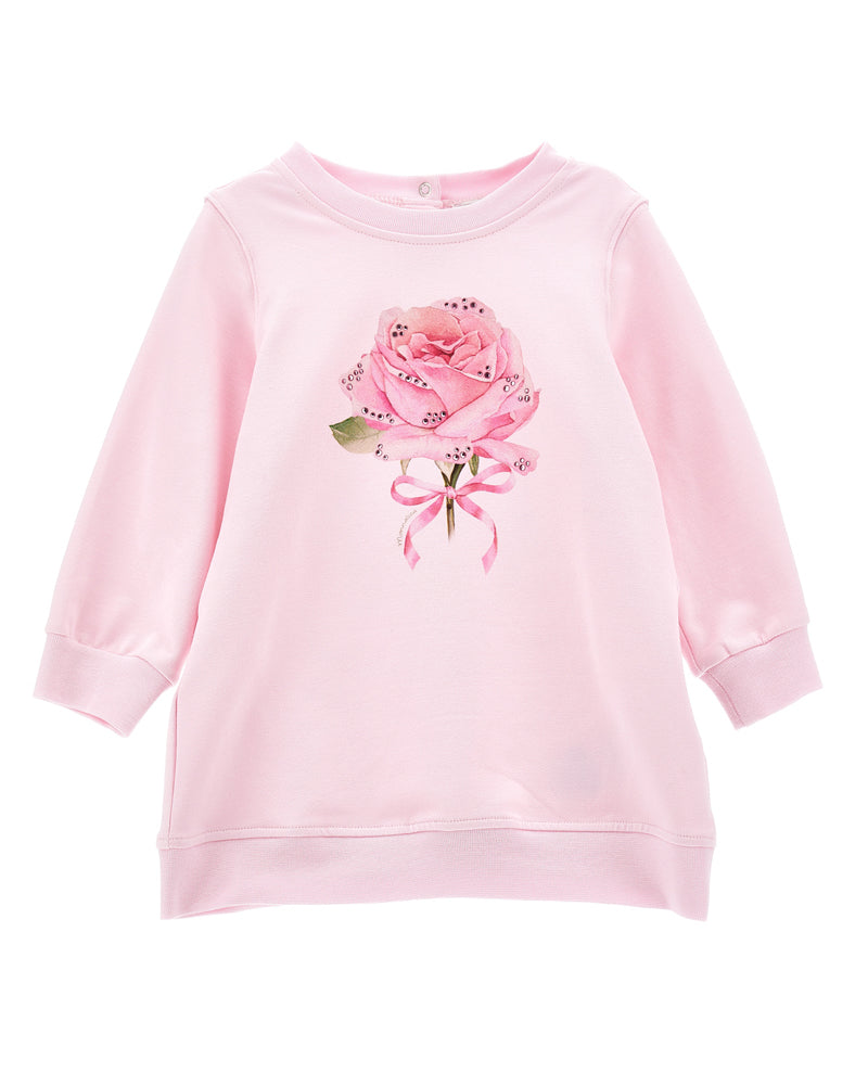 Baby Girls Pink Floral Sweater Dress