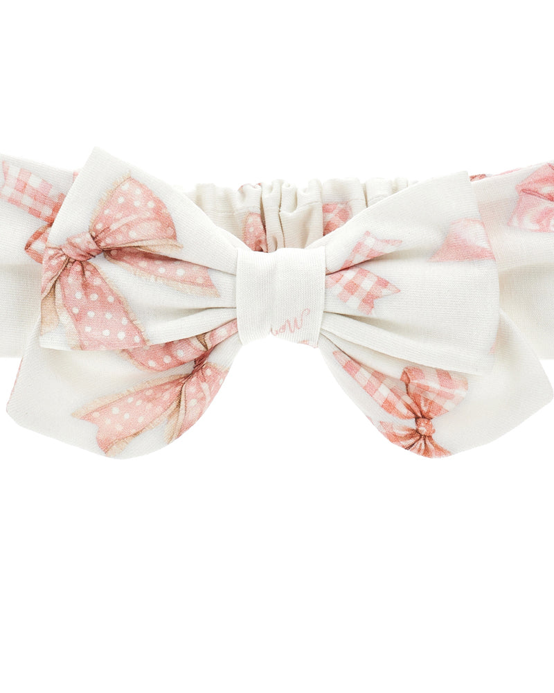 Baby Girls White/Pink Floral Headband