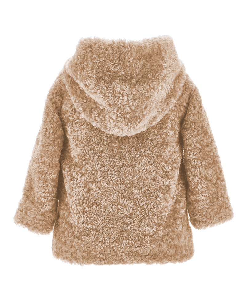 Baby Girls Beige Teddy Coat