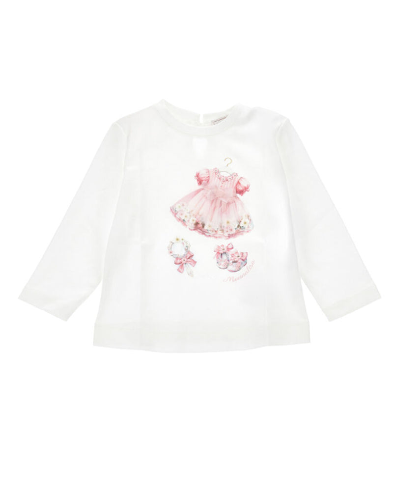 
  
    Monnalisa
  
 Baby Girls White Dress Print Top