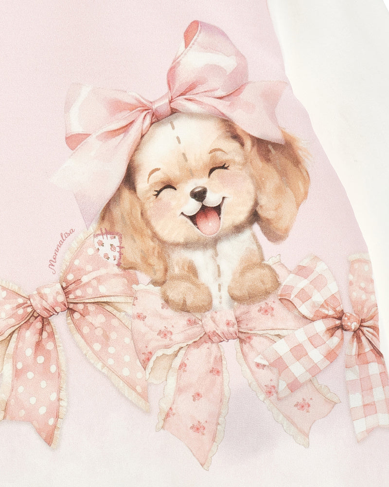 Baby Girls Pink/White Puppy Dress