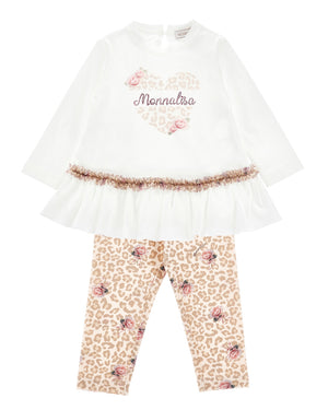 
  
    Monnalisa
  
 Baby Girls Ivory/Leopard Top & Legging Set