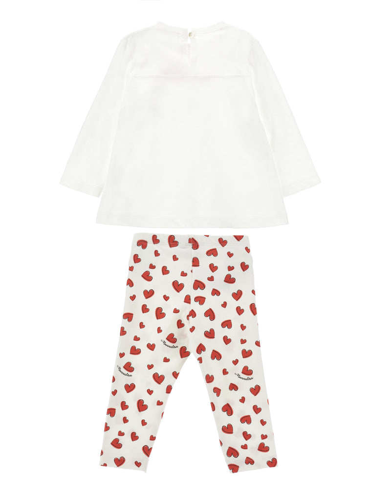 
  
    Monnalisa
  
 Baby Girls White Heart Dalmation Legging Set