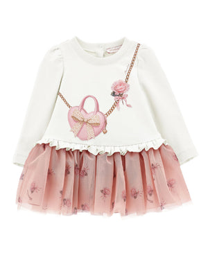 
  
    Monnalisa
  
 Baby Girls Ivory/Pink Purse Dress