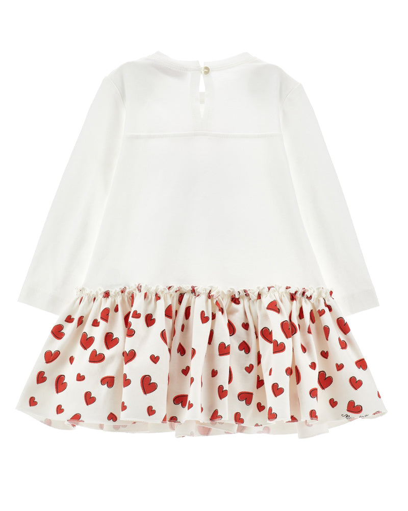 
  
    Monnalisa
  
 Baby Girls White Rhinestone Heart Bow Jersey Dress