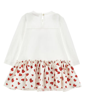 
  
    Monnalisa
  
 Baby Girls White Rhinestone Heart Bow Jersey Dress