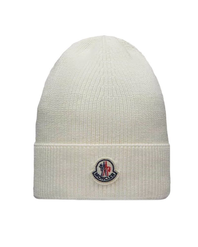 Moncler Enfant Baby White Knit Hat