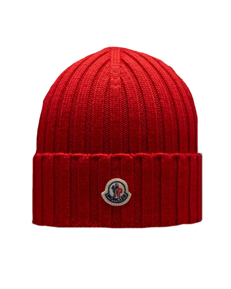 Moncler Kids Enfant Red Knit Hat
