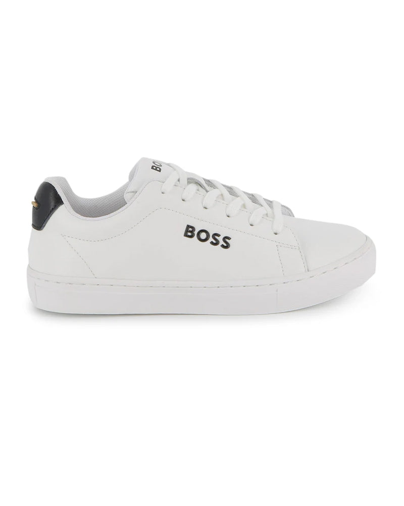 
  
    Boss
  
 Boys White Leather Sneakers