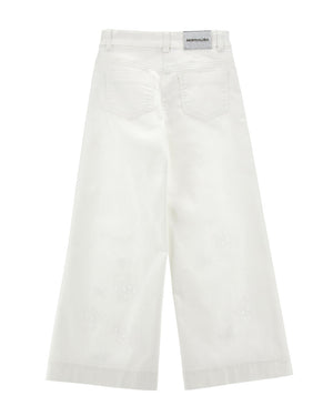 
  
    Monnalisa
  
 Girls White Butterfly Embroidered Denim