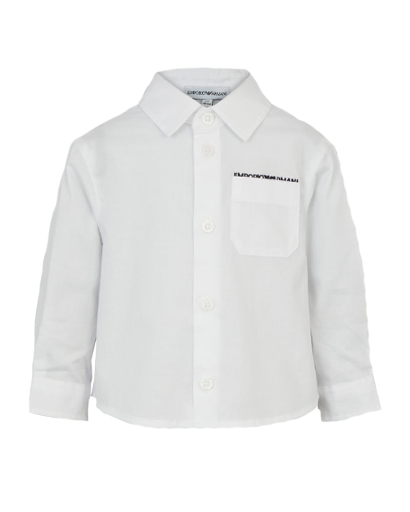 Baby Boys White Cotton Shirt