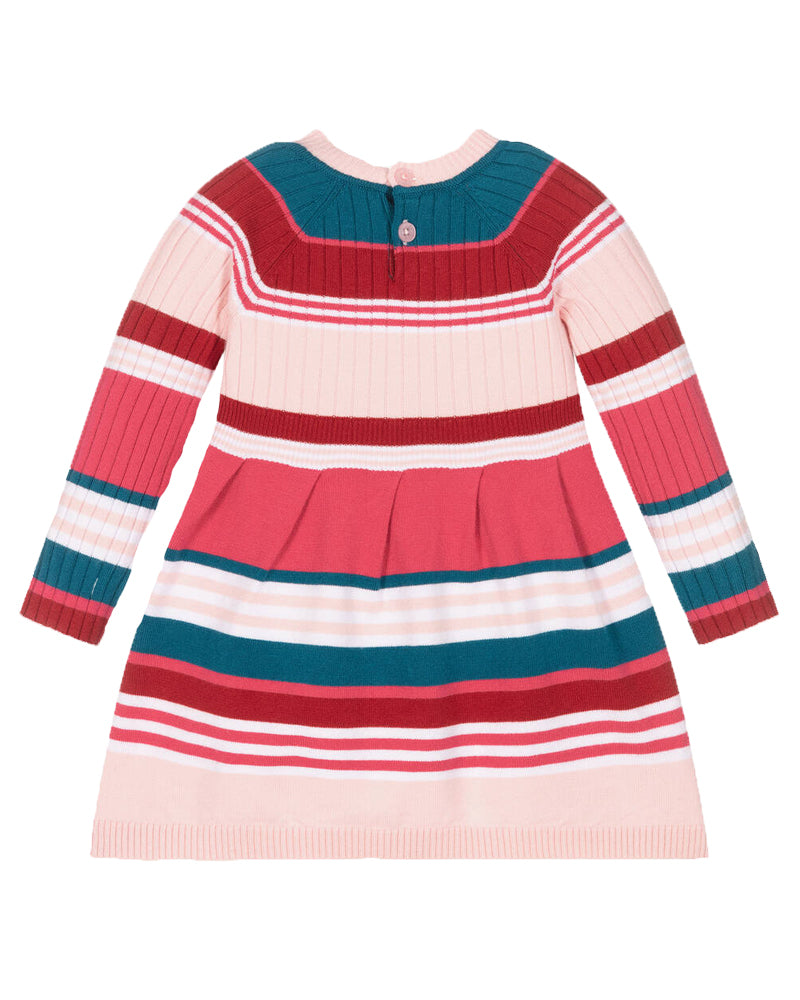 Baby Girls Pink/Multi-Print Knit Dress