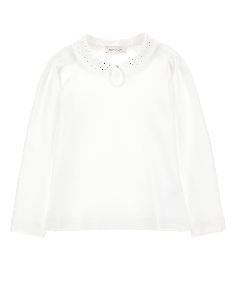 Girls White Long Sleeve Top