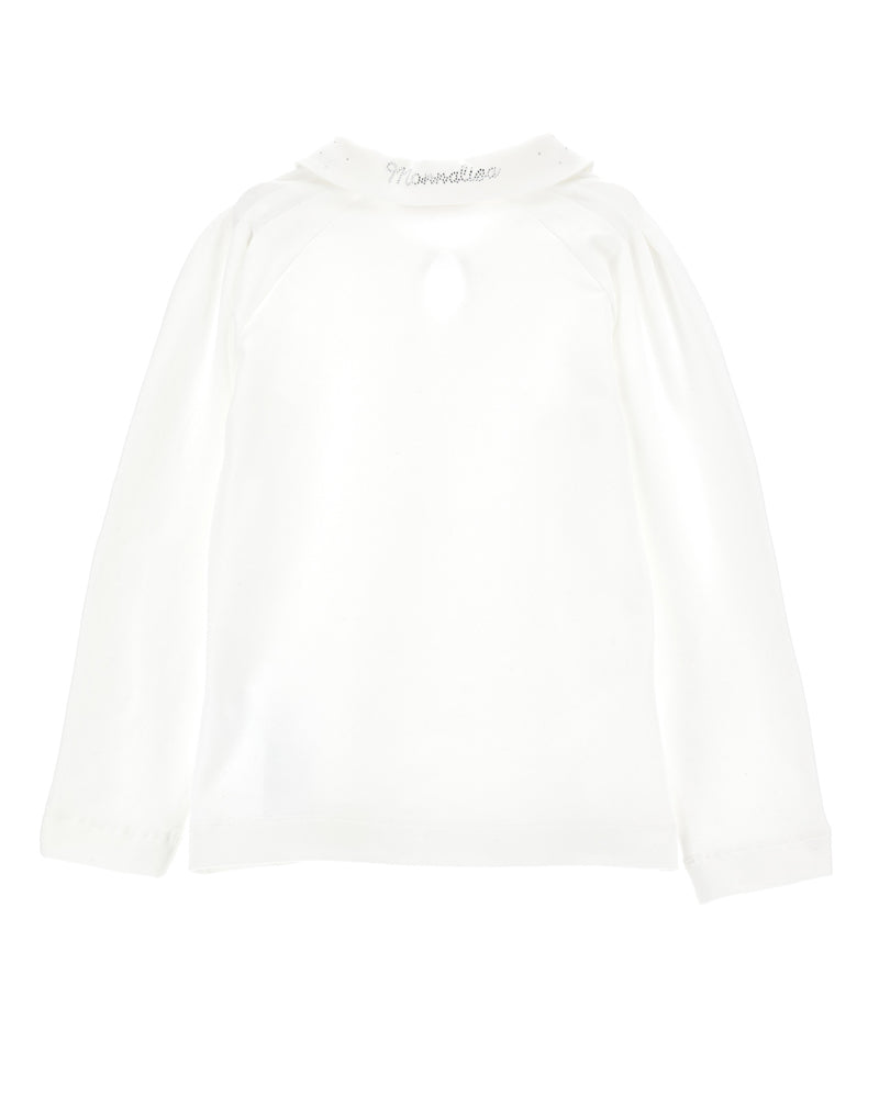 Girls White Long Sleeve Top