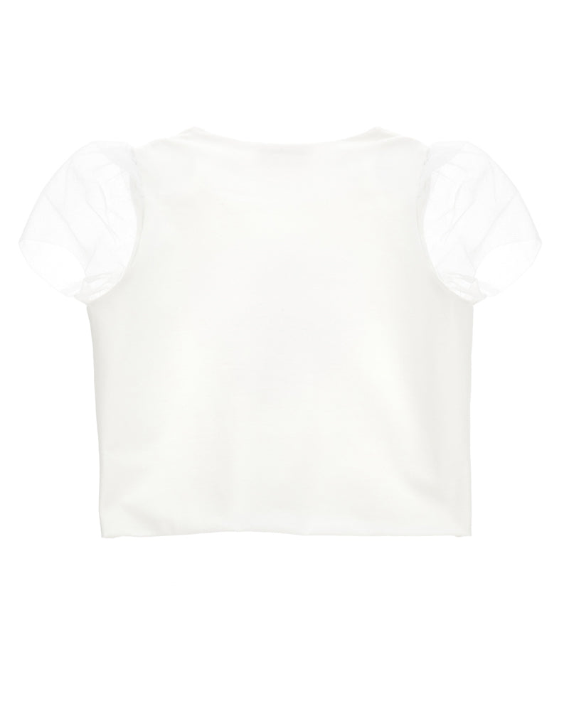 Girls White Heart T-Shirt