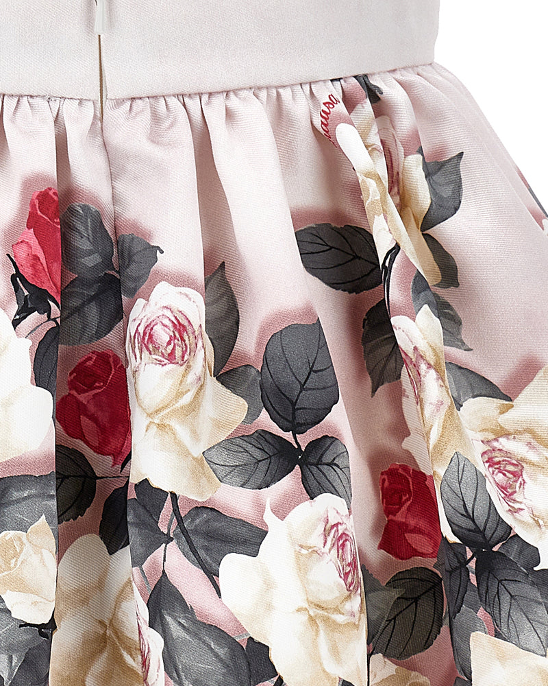 Girls Pink Floral Skirt