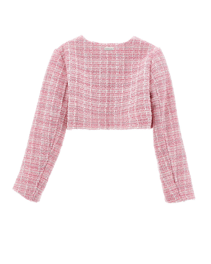 Girls Pink Tweed Jacket