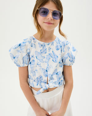 
  
    Monnalisa
  
 Girls Blue Butterfly Blouse