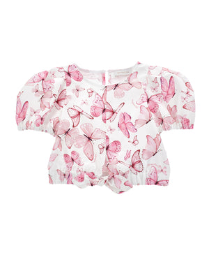 
  
    Monnalisa
  
 Girls Pink Butterfly Blouse