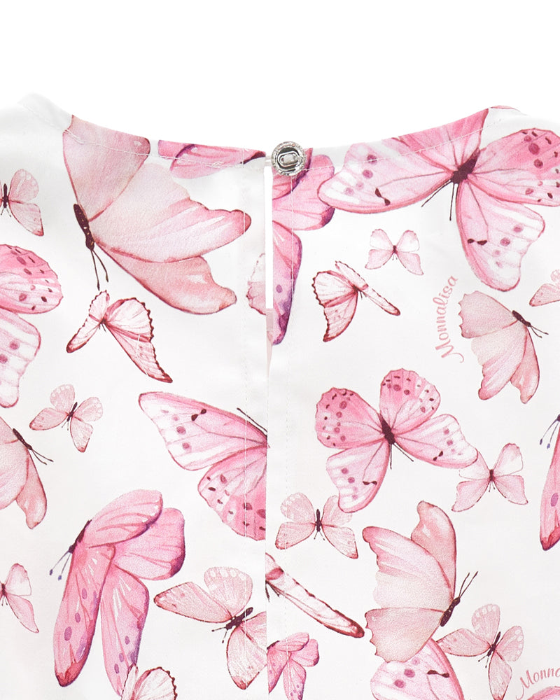 Girls Pink Butterfly Blouse