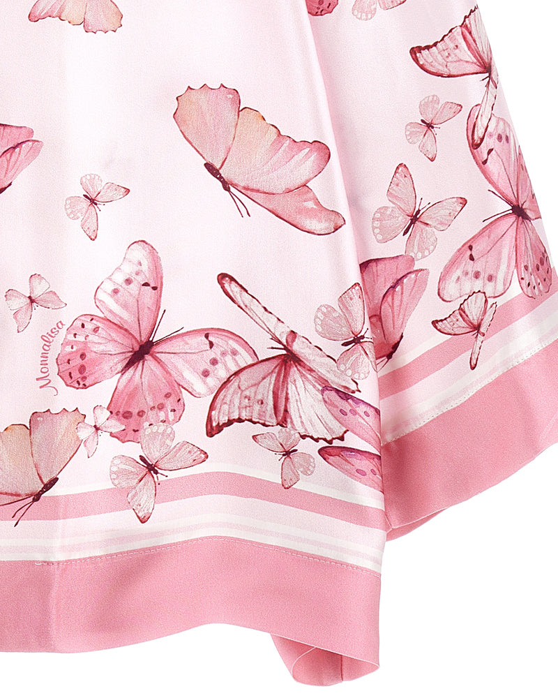 Girls Pink Butterfly Blouse