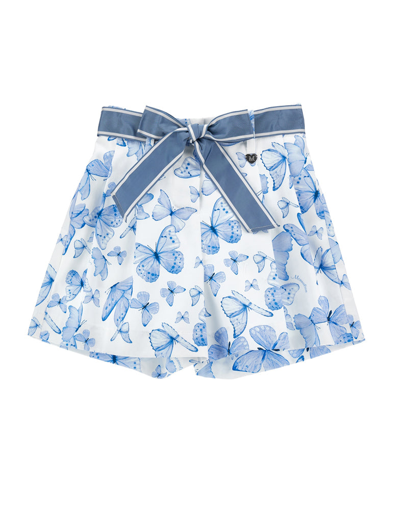 Girls Blue Butterfly Shorts