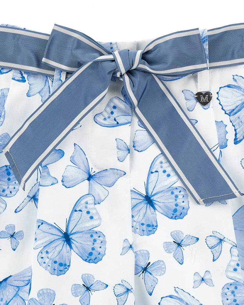 Girls Blue Butterfly Shorts