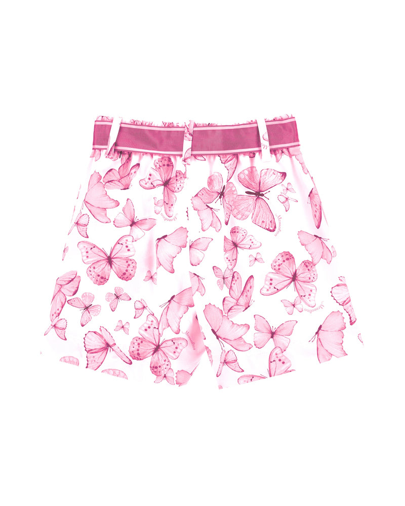 Girls Pink Butterfly Shorts