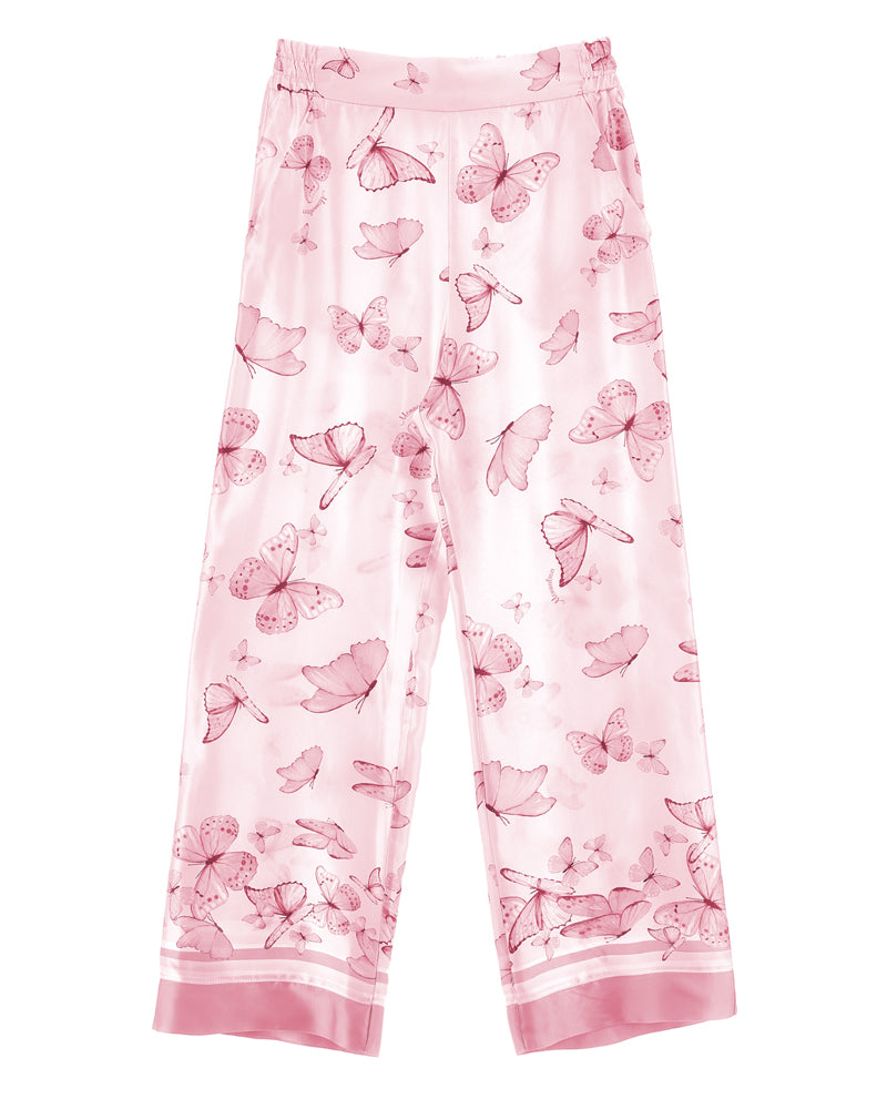 Girls Pink Butterfly Pants