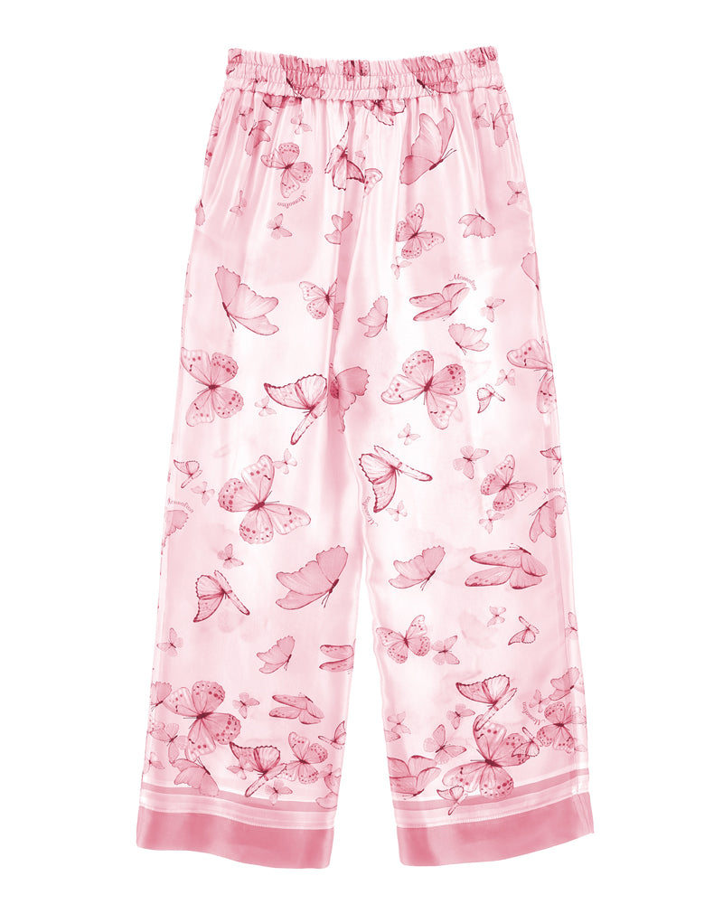 Girls Pink Butterfly Pants