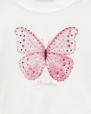 
  
    Monnalisa
  
 Girls White Butterfly T-Shirt