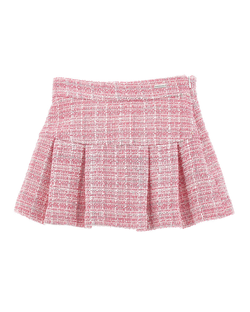 Girls Pink Tweed Skirt