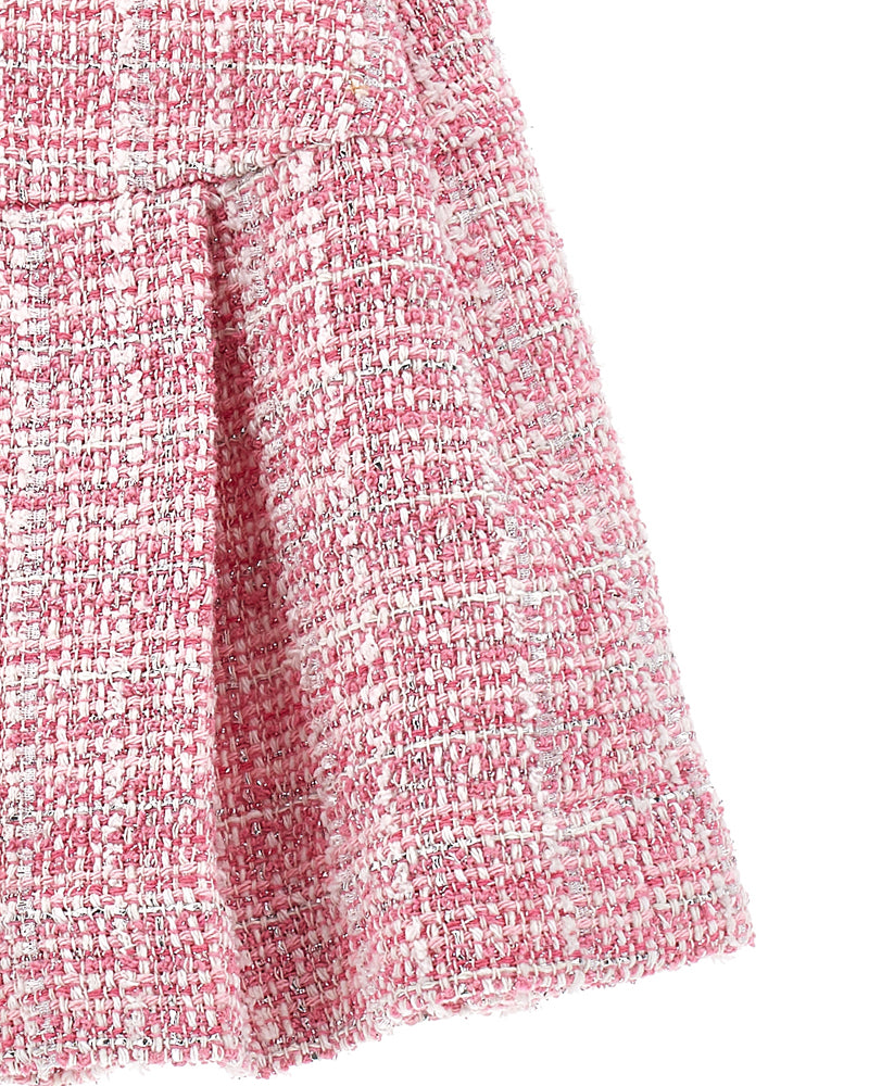 Girls Pink Tweed Skirt