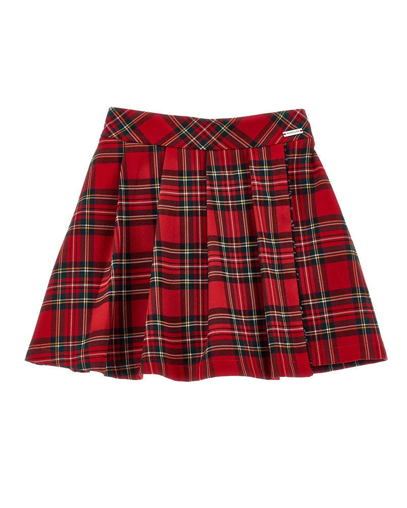 Girls Red Plaid Skirt