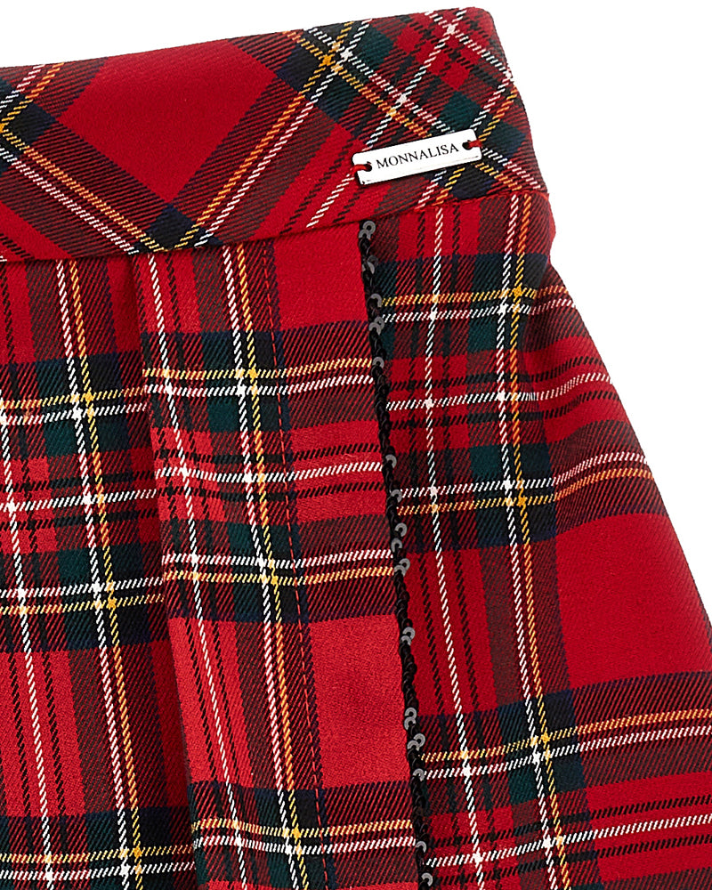 Girls Red Plaid Skirt