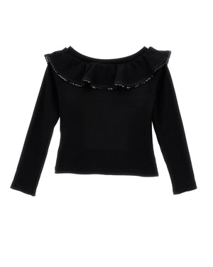 
  
    Monnalisa
  
 Girls Black Ribbed Knit Sweater