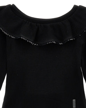 
  
    Monnalisa
  
 Girls Black Ribbed Knit Sweater