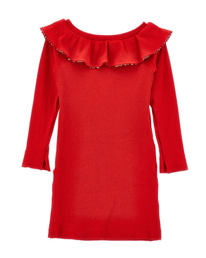 
  
    Monnalisa
  
 Girls Red Ribbed Knit Dress