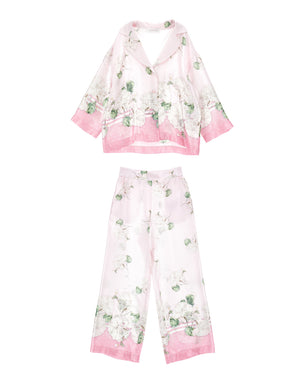 
  
    Monnalisa
  
 Girls Pink Floral Outfit Set