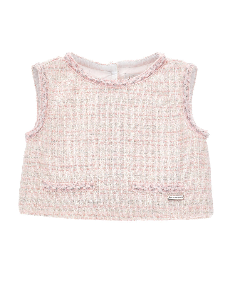 
  
    Monnalisa
  
 Girls Pink Tweed Top