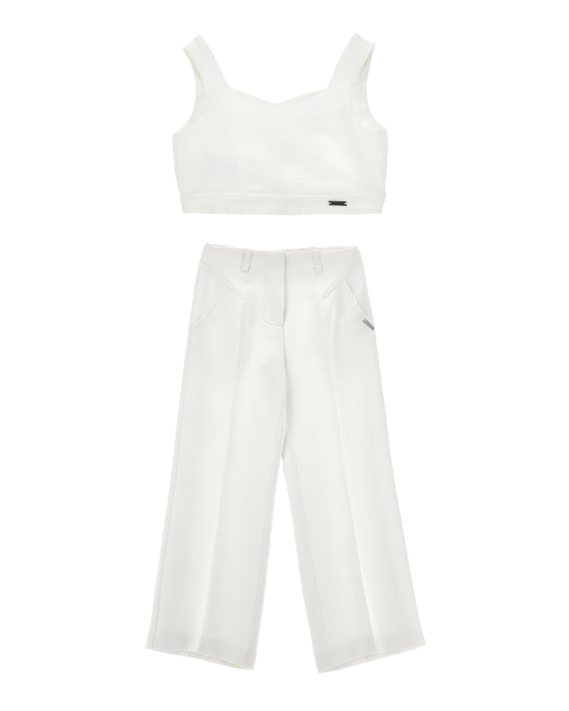 
  
    Monnalisa
  
 Girls White Formal Top & Pant Set
