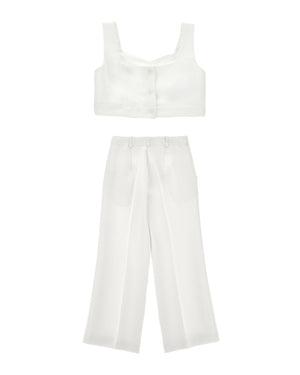 
  
    Monnalisa
  
 Girls White Formal Top & Pant Set