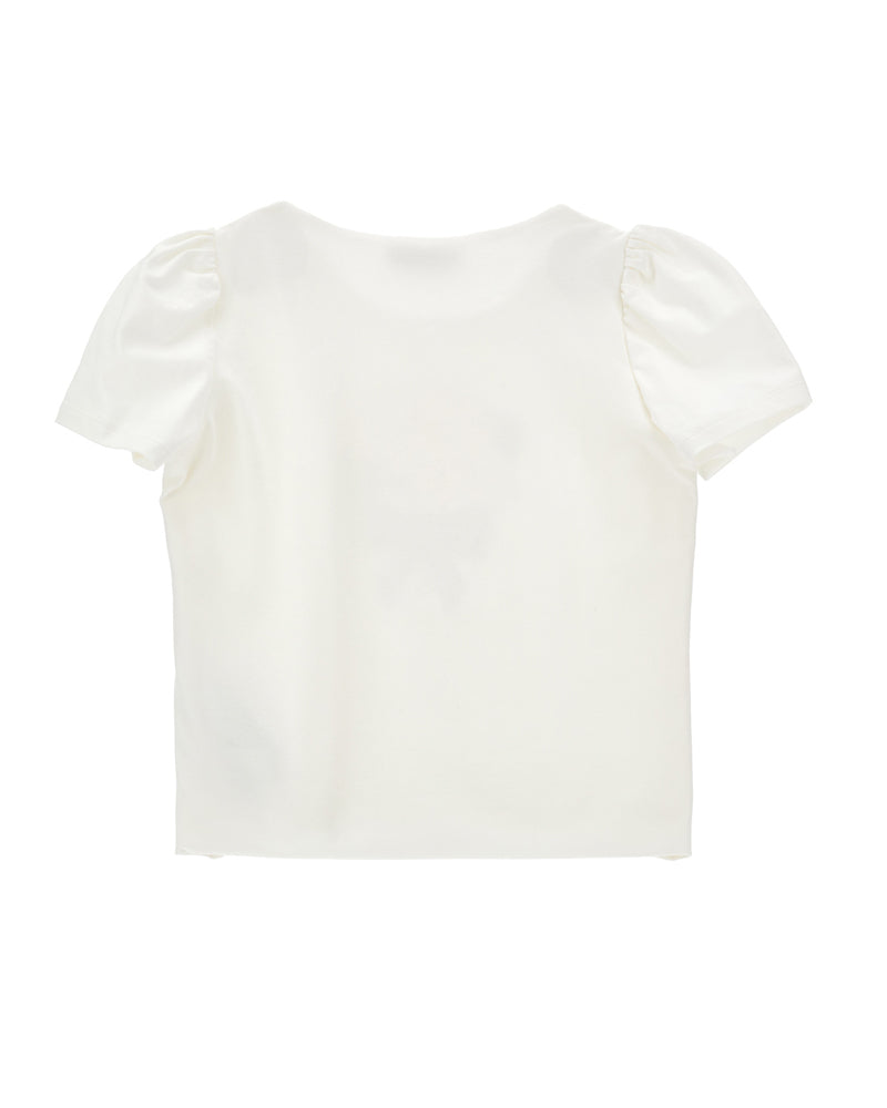 
  
    Monnalisa
  
 Girls White Flower Print T-Shirt
